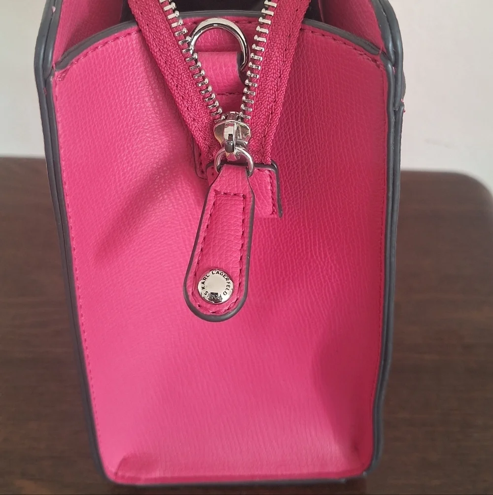 Karl Lagerfeld Paris Maybelle Small Hand Bag Satchel Pink 8"×10" - Picture 5 of 12